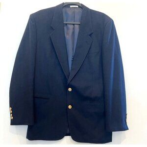 Cellini Collection Mens Navy Wool Cashmere Blend 2 Button Sport Coat Blazer 40R